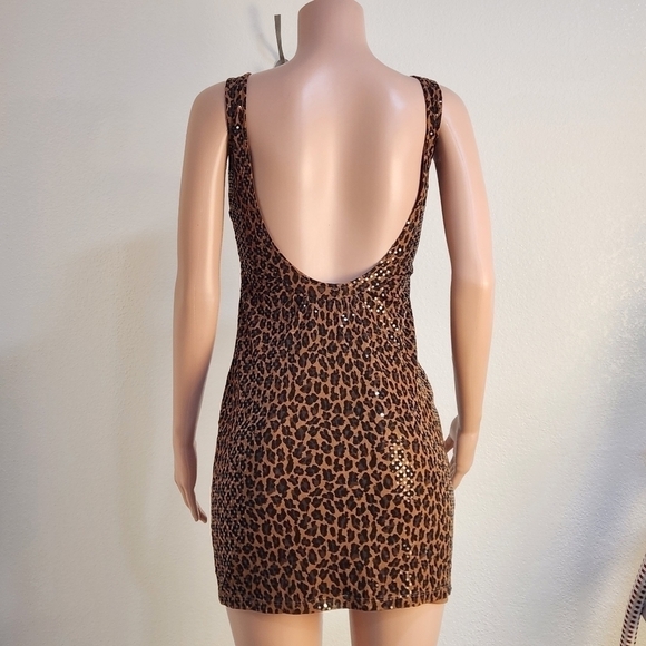 Express animal print sequin embellished dress Sz XS - Picture 5 of 9